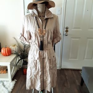Chico's Zenergy Khaki Drawstring Dress Knee Length